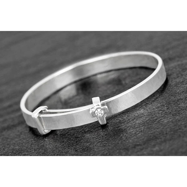 Silver Plated Christening Bangle