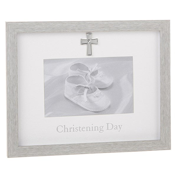 Modern Grey Christening Frame