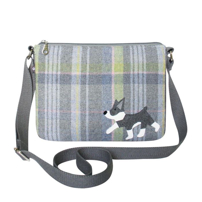 Dog Tweed Applique Crossbody Messenger bag by Earth Squared