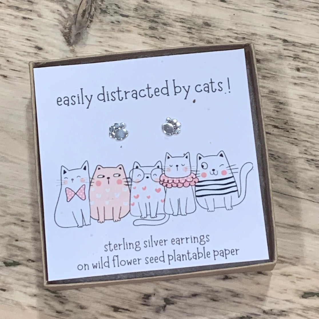 Sterling Silver Cat Earrings