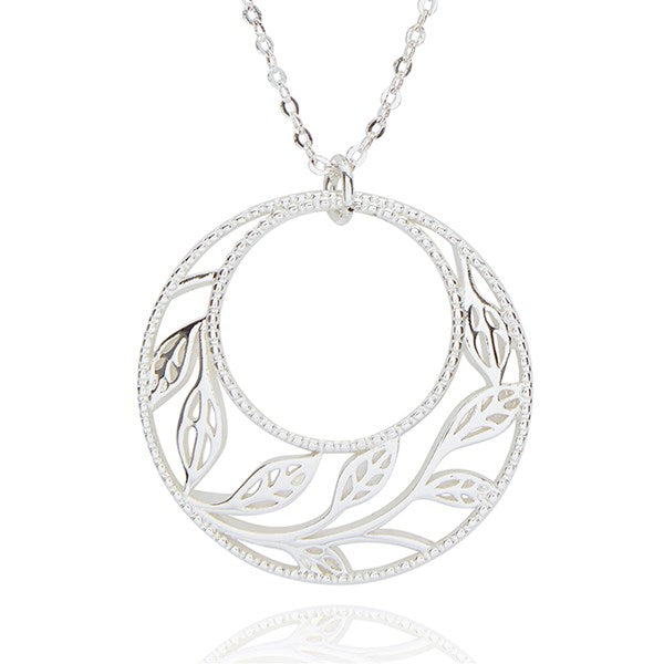 Filigree Circle Leaves Necklace