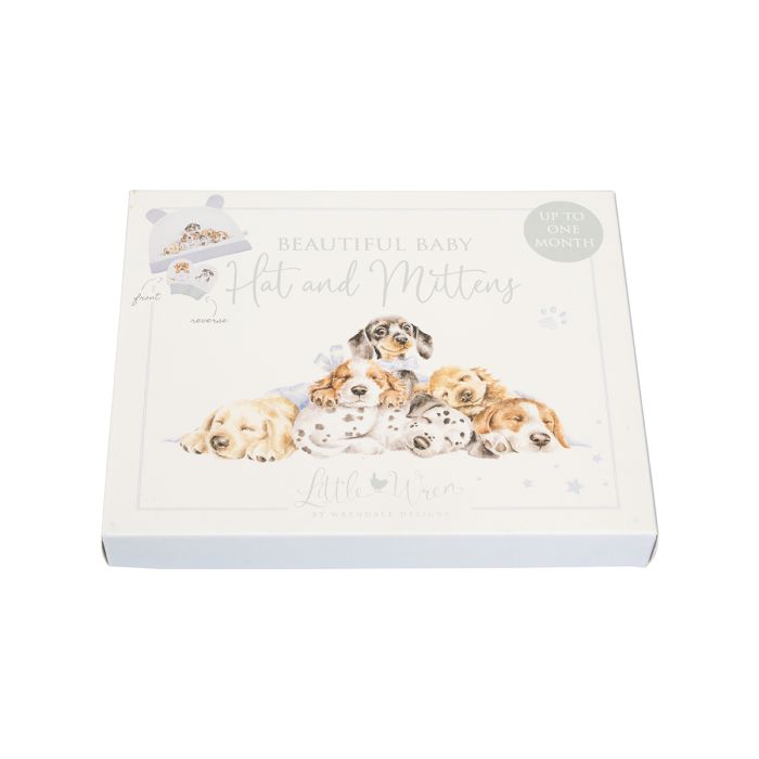 Little Paws dog newborn hat and mittens by Wrendale Designs