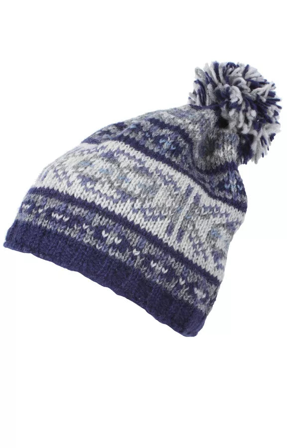 Stornoway Bobble Beanie Blue by Pachamama