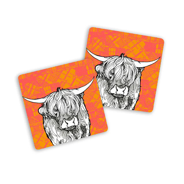 Tartan Coo Coaster By Gillian Kyle