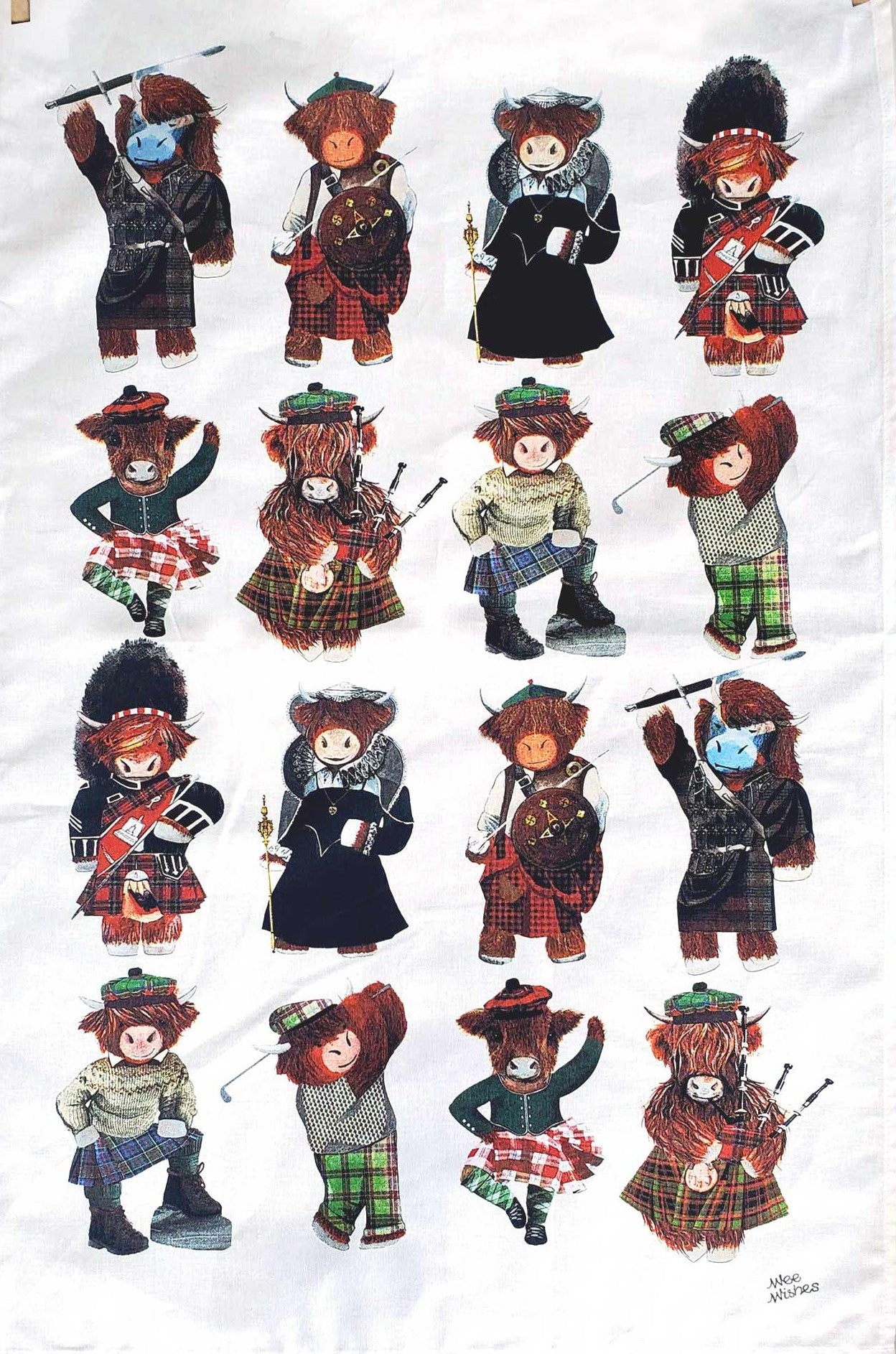 Character Cows Tea Towel by Wee Wishes