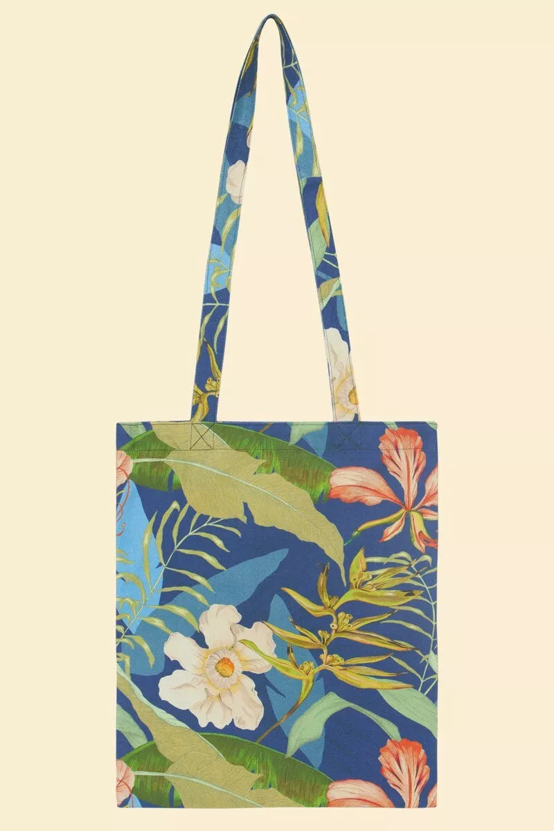 Cotton Tote bag Indigo Tropics