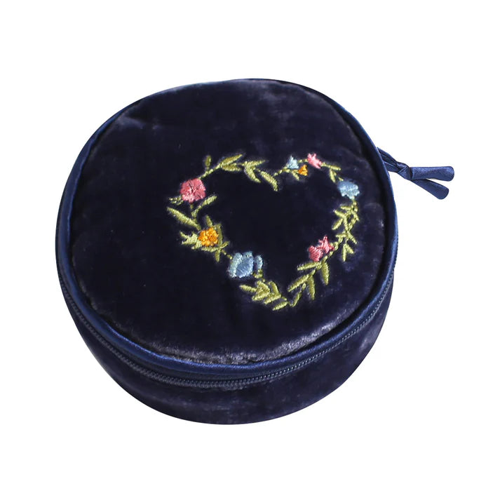 Velvet Jewellery Pouch with heart by Earth Squared