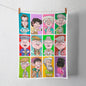 Auld Pals Colour Squares Tea Towel by Pure Mintes