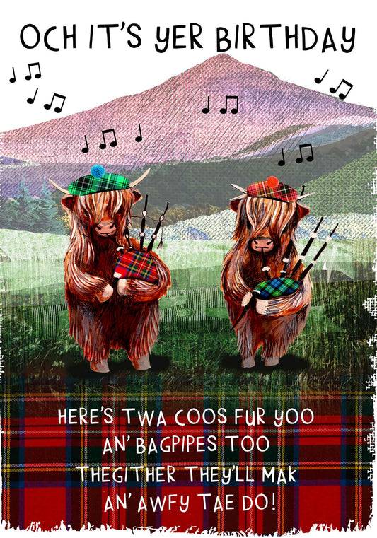 Birthday Coos with Bagpipes