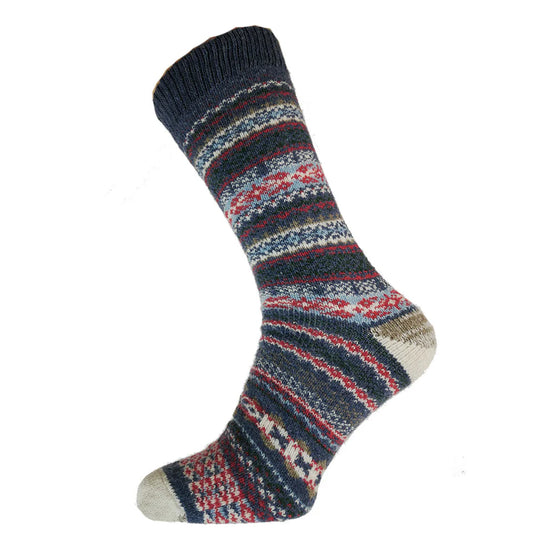 Blue, red & white Nordic socks