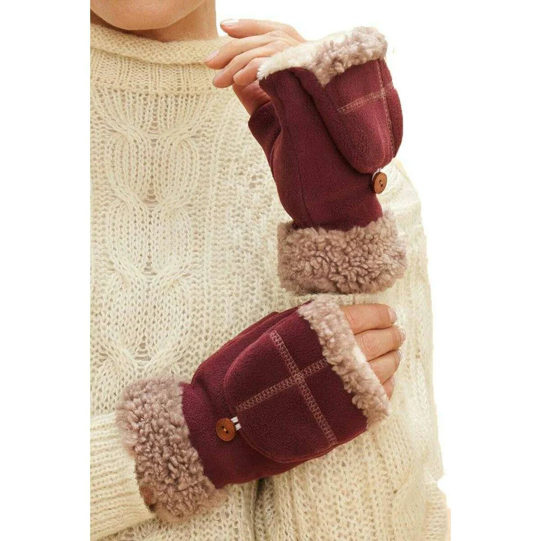 Anna Mittens, Burgundy by Powder