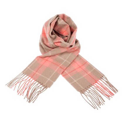 Coral / Taupe 100% Lambswool Scarf
