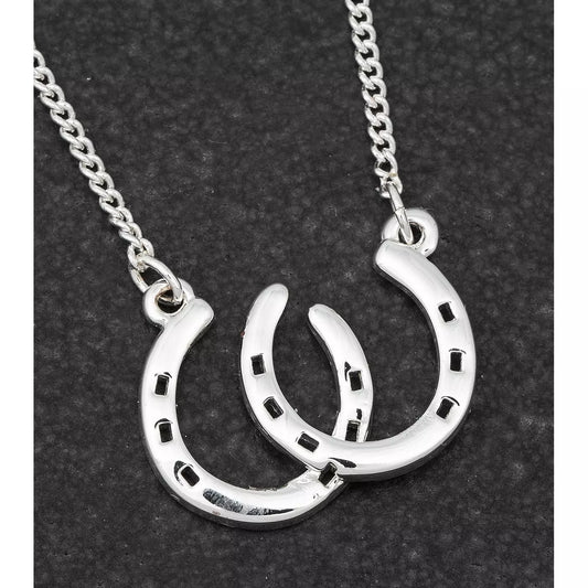 Country Horseshoes Silver Plated Necklace