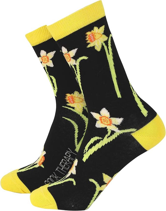 Daffodil socks by Sock Therapy