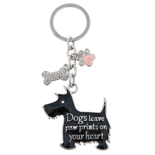 Dogs leave pawprints on your heart Keyring