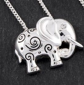 Elephant Good Luck Silver Plated Necklace