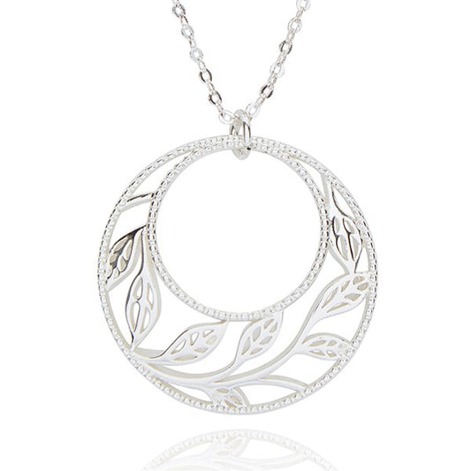 Filigree Circle Leaves Necklace