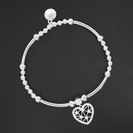Filigree Silver Plated Heart Bracelet