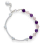 Gemstone Hearts Silver Plated Amethyst Rose Bracelet