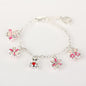 Multi Charm Girls Silver Plated Bracelet