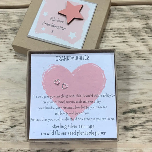Sterling Silver Grandaughter Earrings