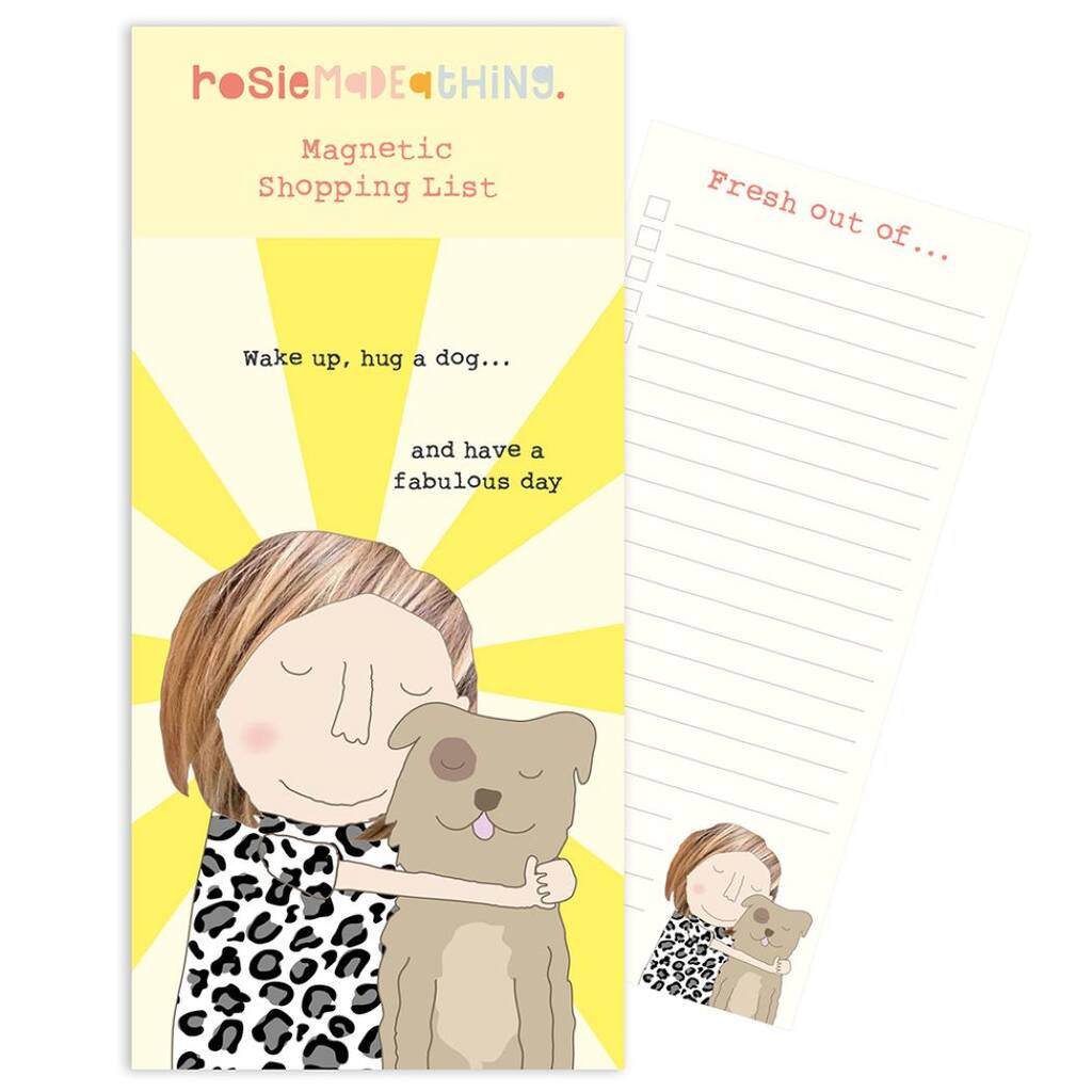 Hug A Dog Magnetic Shopping Pad by Rosie Made A Thing