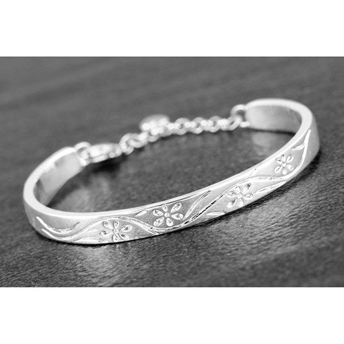 Laser cut Silver Plated Christening Bracelet