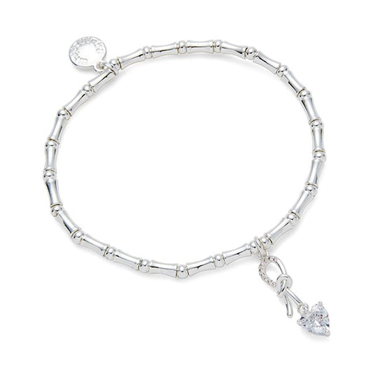 Love Knot Contemporary Silver Plated Bracelet