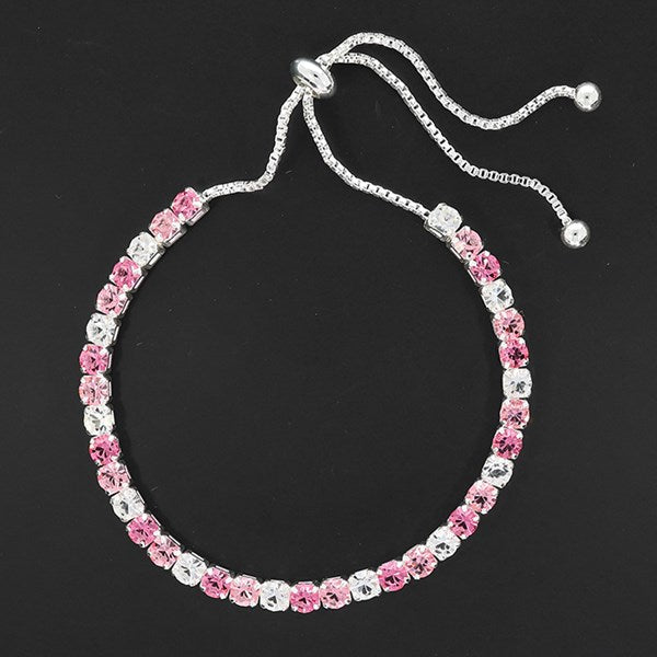 Elegant pastel pink silver plated friendship bracelet