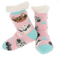 Kids Cosy Socks Pink with Cats