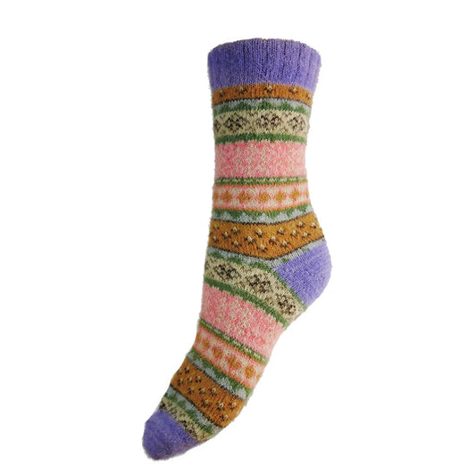 Pink & Purple wool blend socks