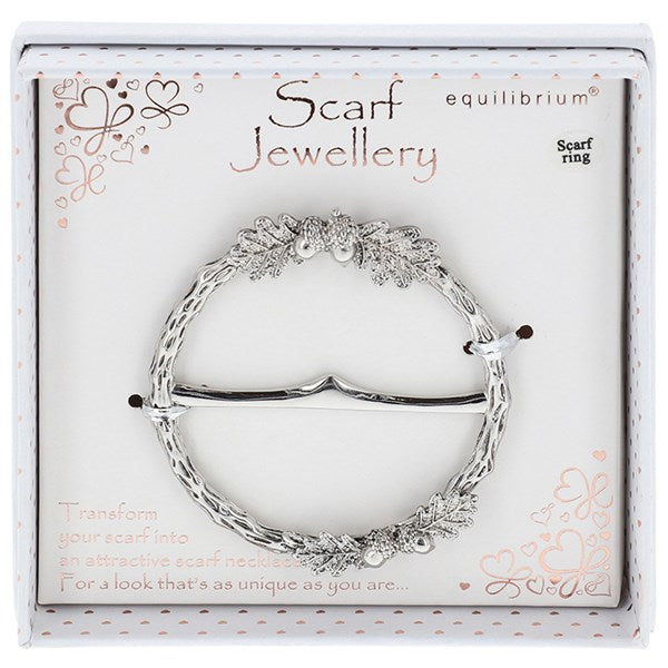 Back to Nature Scarf Ring Silver Plated