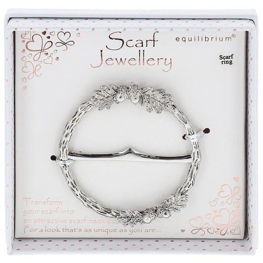 Back to Nature Scarf Ring Silver Plated