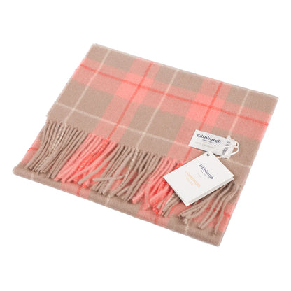Coral / Taupe 100% Lambswool Scarf