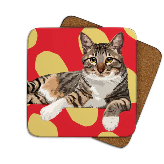 Tabby Cat coaster by Leslie Gerry