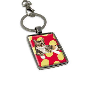 Tabby cat keyring