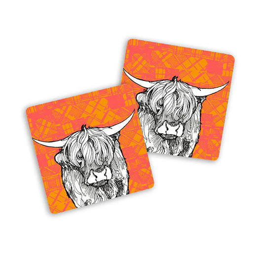Tartan Coo Coaster By Gillian Kyle