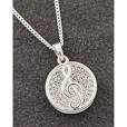 Sparkle Music Treble Clef Silver Plated Necklace