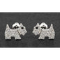 Pave Westie Stud Silver Plated Earrings